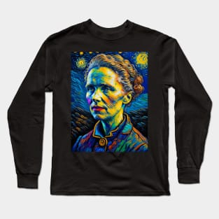 Marie Curie in starry night Long Sleeve T-Shirt